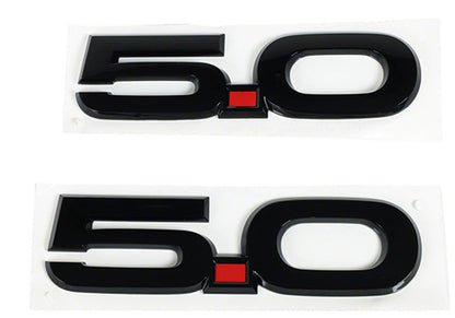 Black Mustang 5.0L Fender Emblem Set (2015-2024 Mustang)